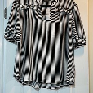 Ann Taylor Monochrome Striped Top